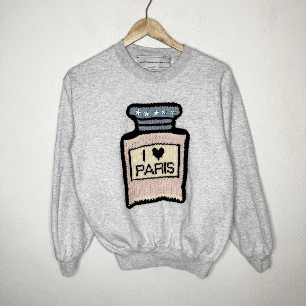 Michaela Buerger Gray Perfume Crewneck Sweatshirt Womens Small